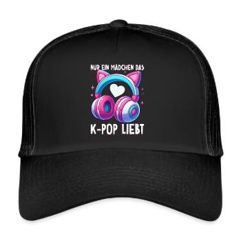 K-Pop Koreanischer Musik Kpop Fans Kdrama - Trucker Cap - Schwarz/Schwarz - Vorne