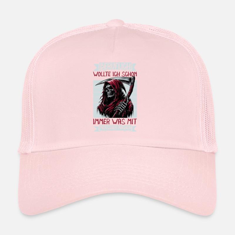 Sarkastischer Sensenmann Schwarzer Humor Dunkler Trucker Cap