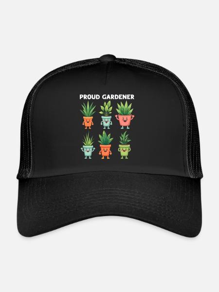 Amoureux des plantes Jardinage drôle - Fier jardinier - Casquette trucker  - noir/noir - Devant