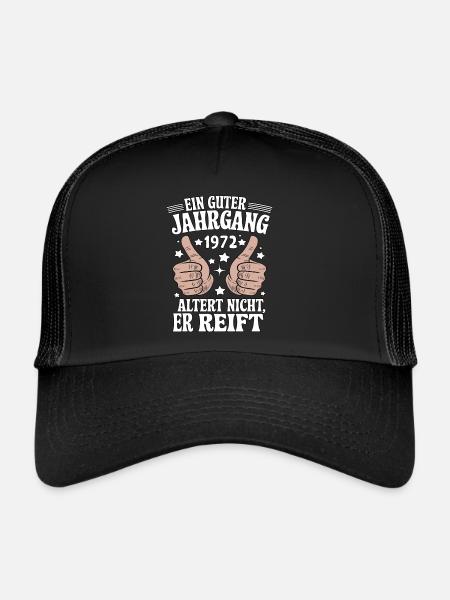 A good vintage 1972 birthday - Trucker Cap - black/black - Front