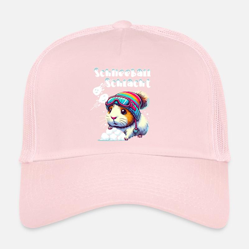 cochon d’Inde bataille de boules de neige Hiver Ski Fun Casquette trucker 