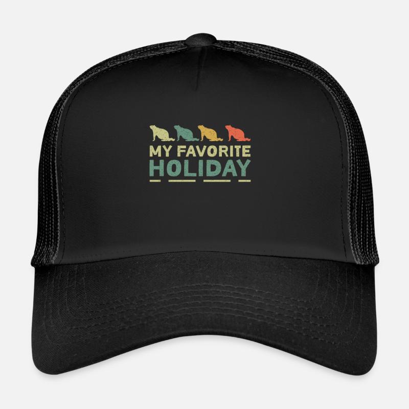 Silhouette de chats Mes vacances préférées Casquette trucker 