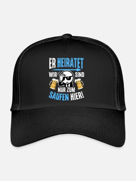 JGA T-Shirt Männer Junggesellenabschied Shirt JGA - Trucker Cap - Schwarz/Schwarz - Vorne