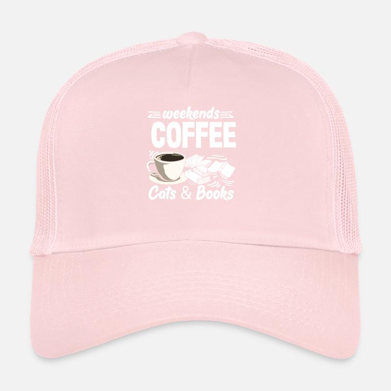 Kaffee Liebhaber Wochenende: Katzen Und Bücher Trucker Cap