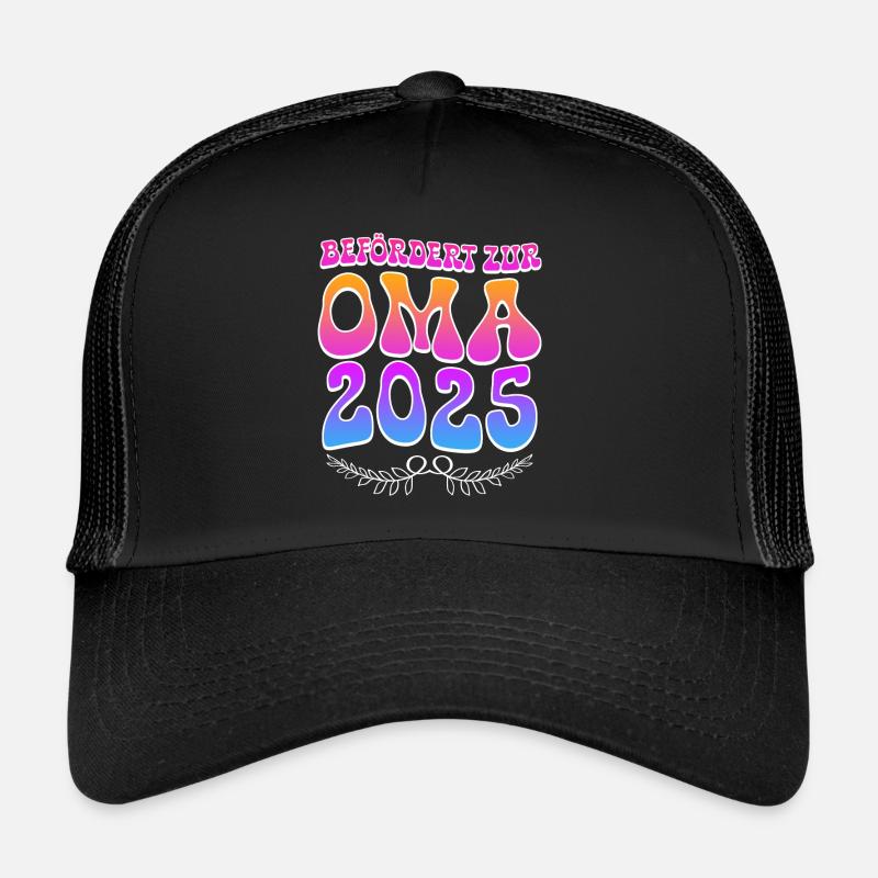 Großmutter BEFÖRDERT ZUR OMA 2025 Omi Rente - Trucker Cap - Schwarz/Schwarz