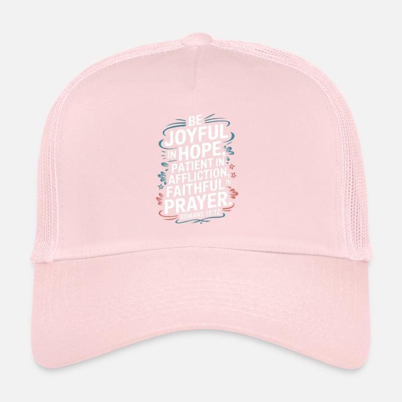 Soyez joyeux dans l’espérance, patients dans l’affliction, fidèles Casquette trucker 