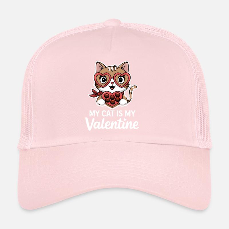 Célibataire & Chat Saint-Valentin Mon chat est mon valentin Casquette trucker 