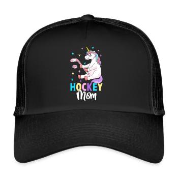 Hockey Mom Weiblicher Hockeyspieler Grafik für - Trucker Cap - Schwarz/Schwarz - Vorne