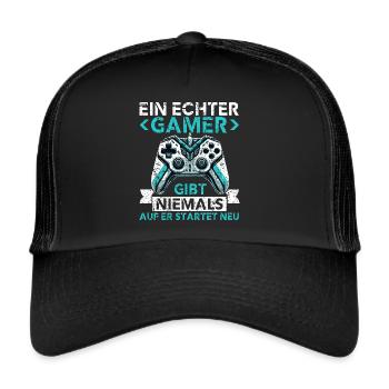 Gaming Gamer Gamer Video Player Console PC Gaming - Trucker Cap - black/black - Front