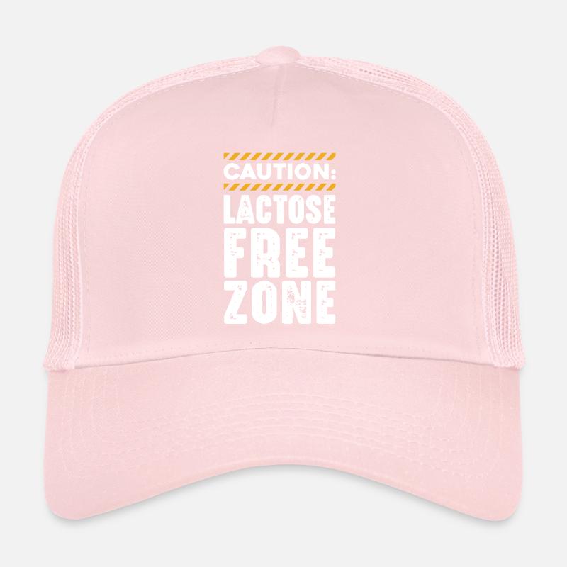 Caution Lactose Free Zone No Milk Dairy Allergy Trucker Cap