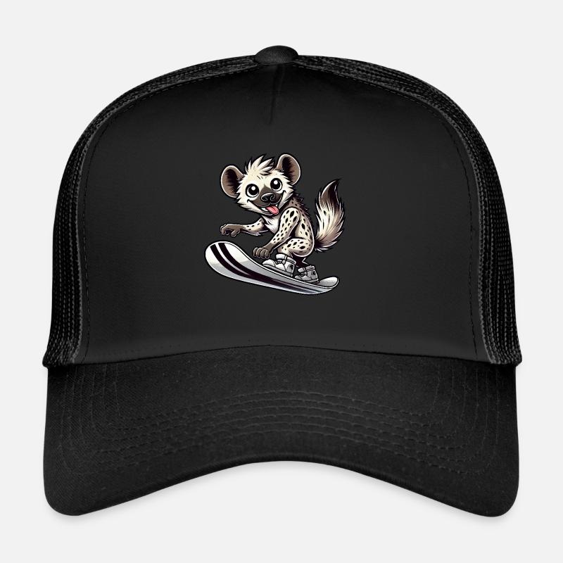 Hyäne Snowboard Comic Wintersporturlaub Trucker Cap