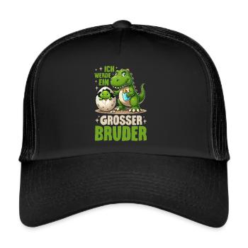 Ich Werde Großer Bruder Dinosaurier Neuer Bruder - Trucker Cap - Schwarz/Schwarz - Vorne