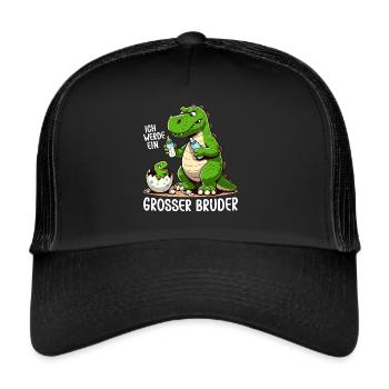 Ich Werde Großer Bruder Dinosaurier Neuer Bruder - Trucker Cap - Schwarz/Schwarz - Vorne