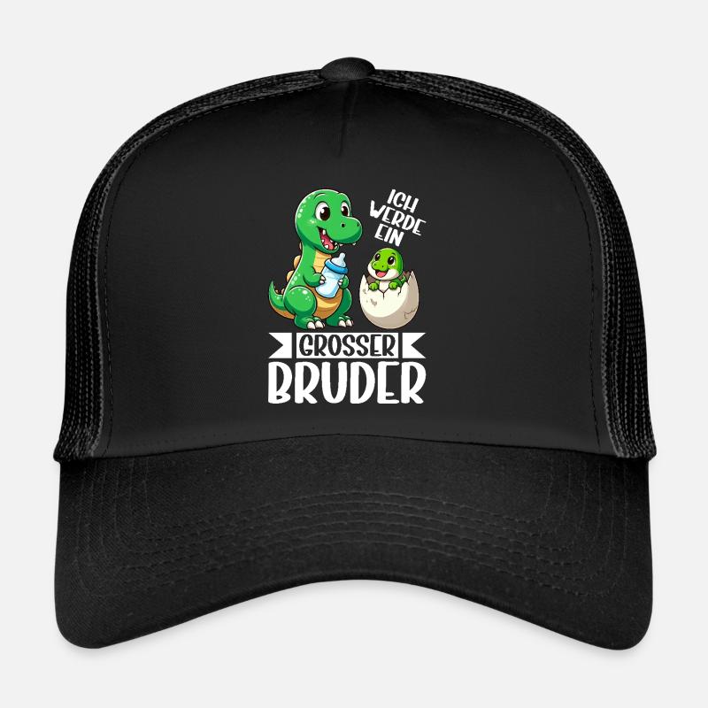 Ich Werde Großer Bruder Dinosaurier Neuer Bruder - Trucker Cap - Schwarz/Schwarz