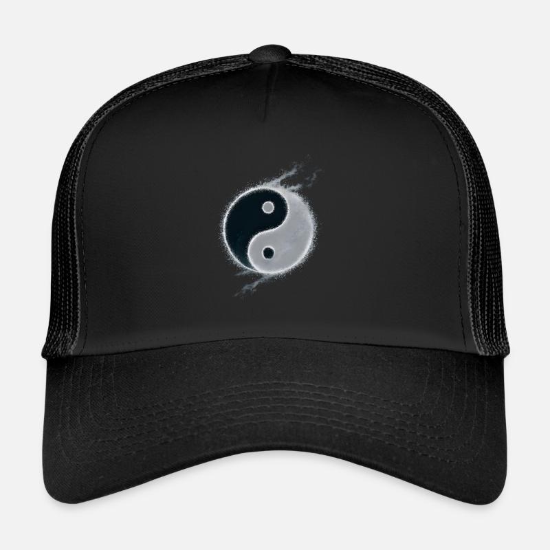 Yin Yang - Casquette trucker  - noir/noir