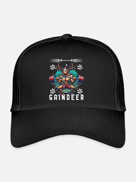 Muscle Renne Noël Fitness - Casquette trucker  - noir/noir - Devant