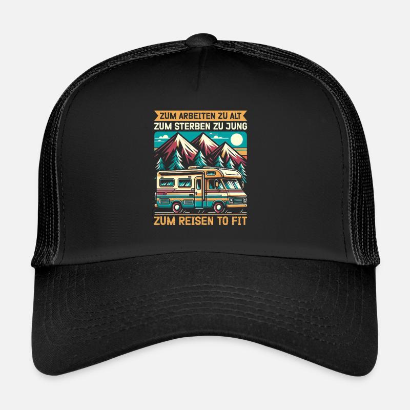 Camper Caravan Campfire Camping holiday Trucker Cap