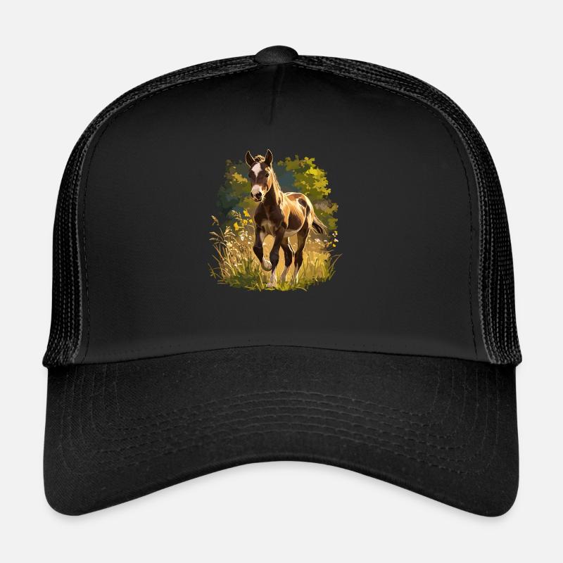Pferde Pferd - Trucker Cap - Schwarz/Schwarz