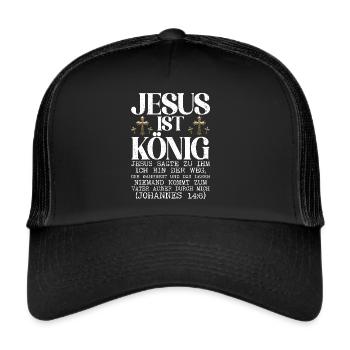 Jesus Christlich Katholiken Gläubiger Gottesdienst - Trucker Cap - Schwarz/Schwarz - Vorne