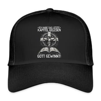 Jesus Christlich Katholiken Gläubiger Gottesdienst - Trucker Cap - Schwarz/Schwarz - Vorne
