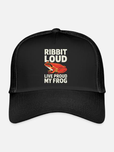 Tomato Frog Lover Animal Amphibian Froggy Toad - Trucker Cap - black/black - Front