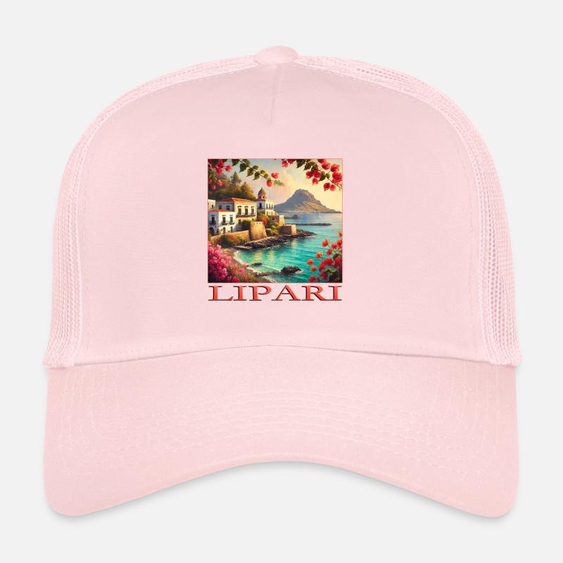 Lipari Vulkan Mittelmeer Terrakotta Urlaub Trucker Cap