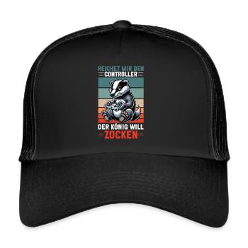 Il me tend la manette que le roi veut jouer - Casquette trucker  - noir/noir - Devant