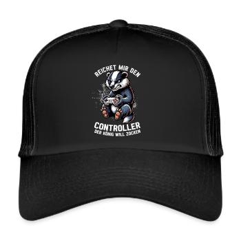 Il me tend la manette que le roi veut jouer - Casquette trucker  - noir/noir - Devant