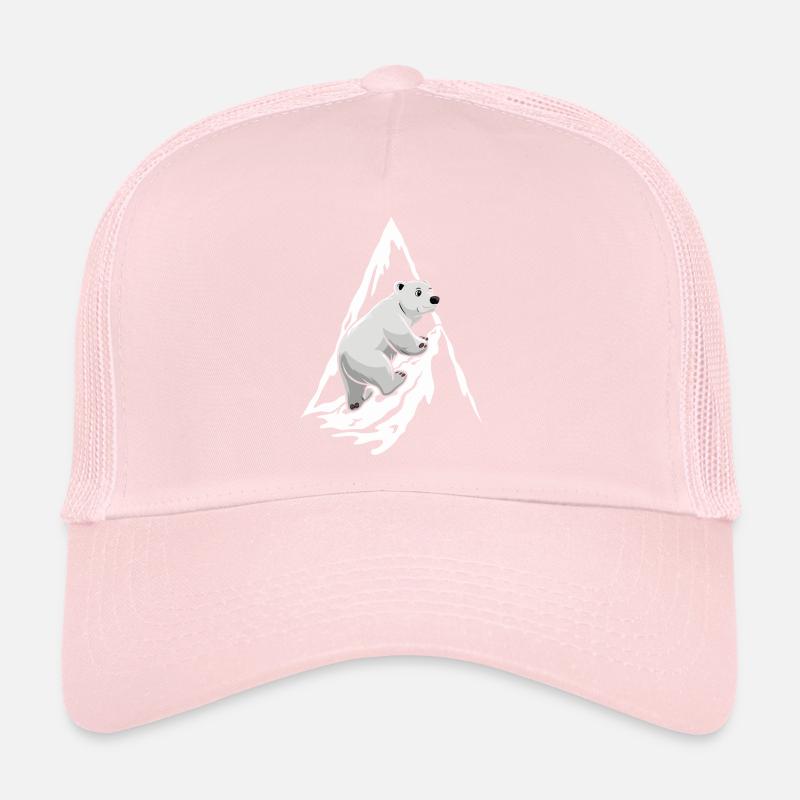 Niedlicher Eisbär Auf Berggipfel Trucker Cap