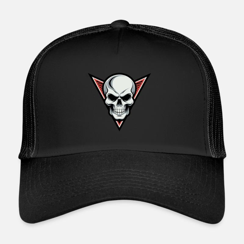 Totenkopf Retro Schädel Emblem Trucker Cap