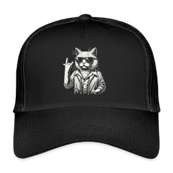 Funny Cat Heavy Metal Festival - Trucker Cap - black/black - Front