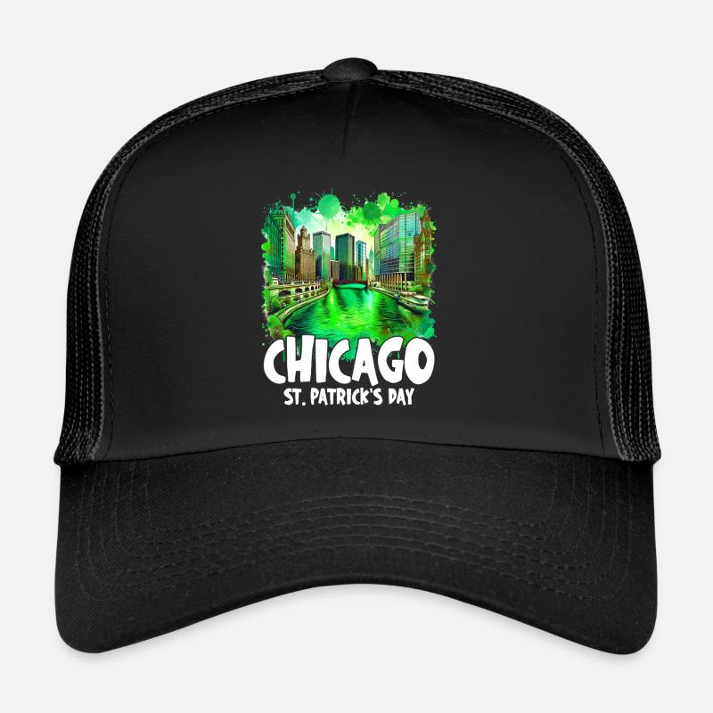 Célébration de la Saint-Patrick sur la rivière Chicago Casquette trucker 