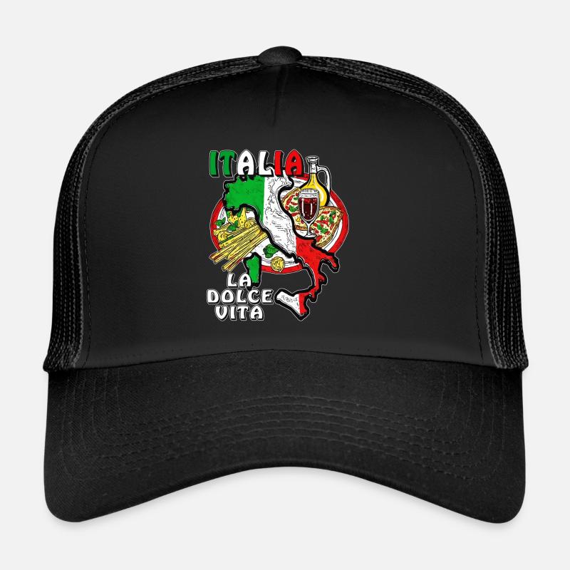 ITALIA LA DOLCE VITA - Trucker Cap - Schwarz/Schwarz