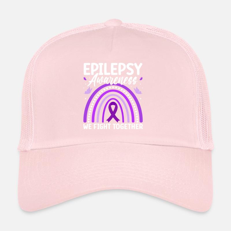 Nous luttons ensemble contre l’épilepsie du système nerveux violet Casquette trucker 