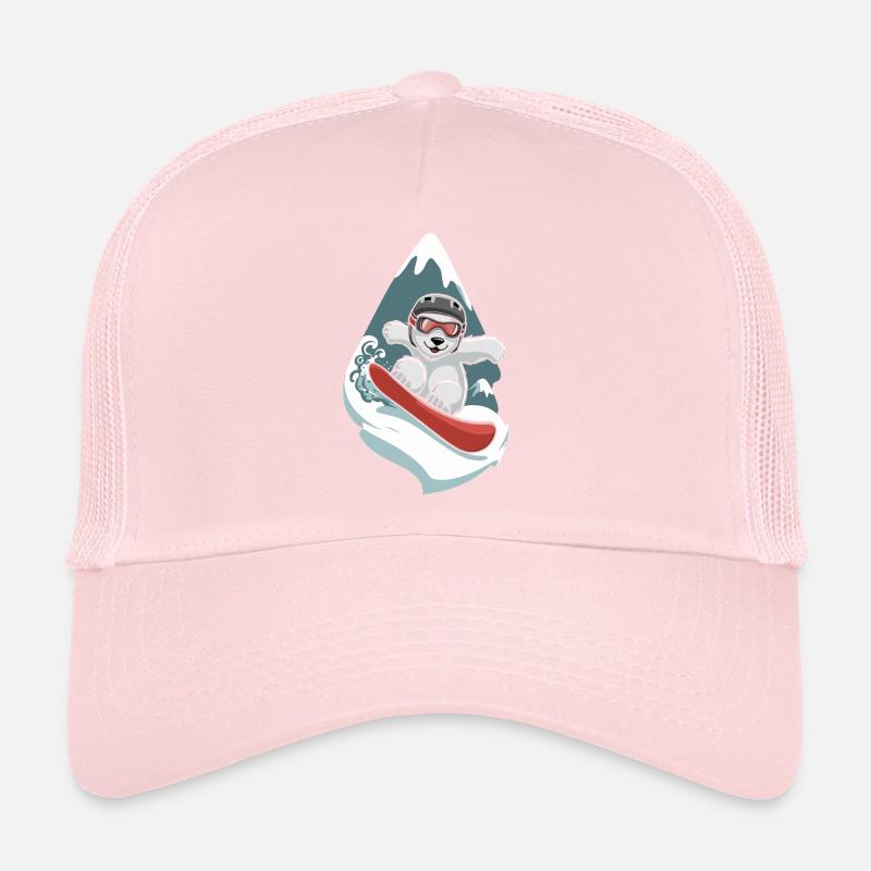 Schneebär auf Snowboard Abenteuer Trucker Cap