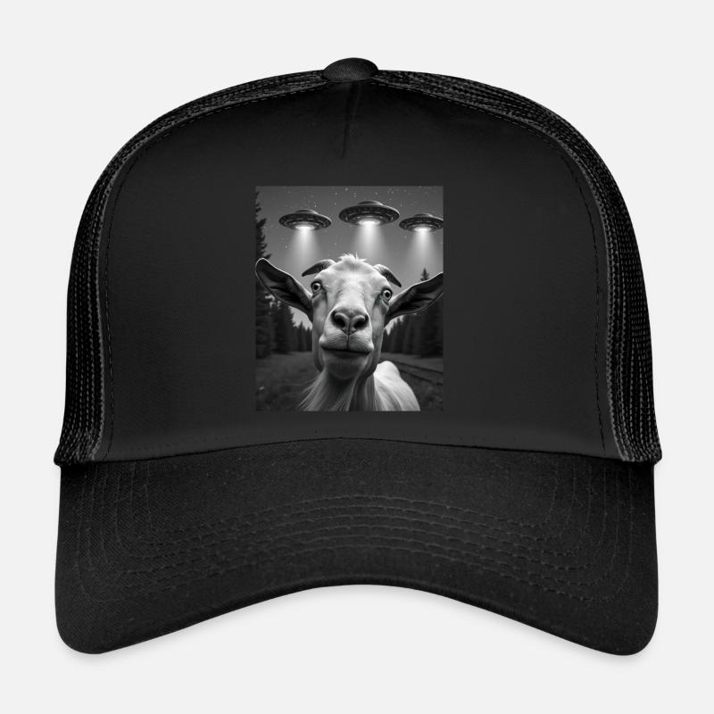 Ufo Lustige Ziege - Trucker Cap - Schwarz/Schwarz