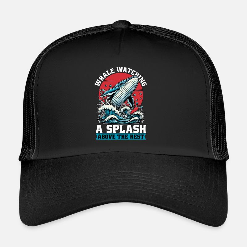 Observation des baleines : une éclaboussure au-dessus de l’animal marin Casquette trucker 