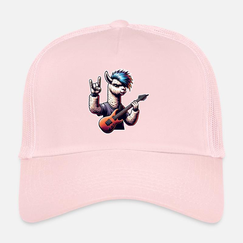 Alpaca Guitariste de Rock and Roll Casquette trucker 