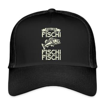 Angler Angelrute Witziges Fischer Hobbyfischer - Trucker Cap - Schwarz/Schwarz - Vorne