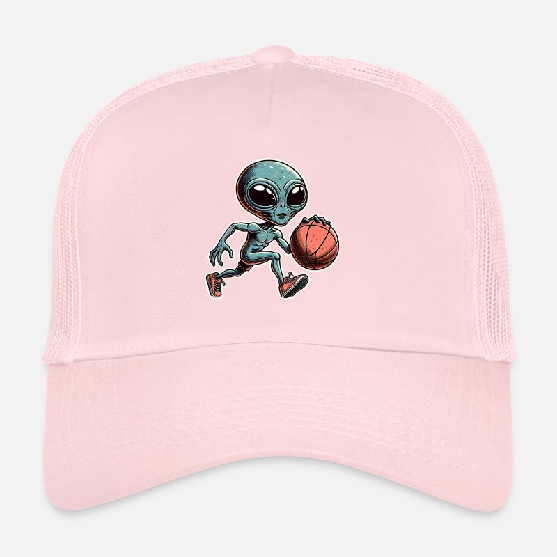 Alien Basketball Dunking Trucker Cap