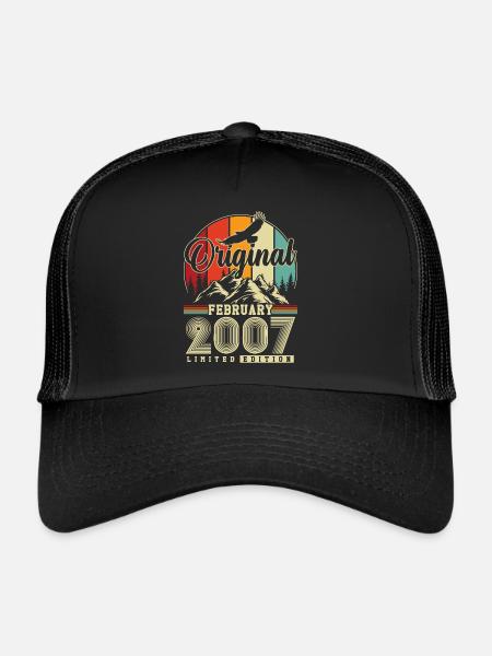 Original Février 2007 Vintage Anniversaire - Casquette trucker  - noir/noir - Devant