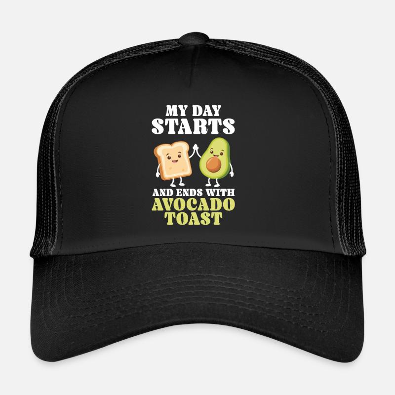 Toast à l’avocat Amateur de nourriture végétarienne Guacamole Casquette trucker 