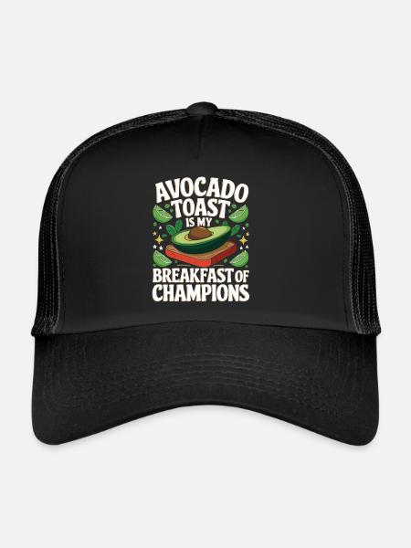 Avocado Toast Lover Vegetarian Food Guacamole - Trucker Cap - black/black - Front