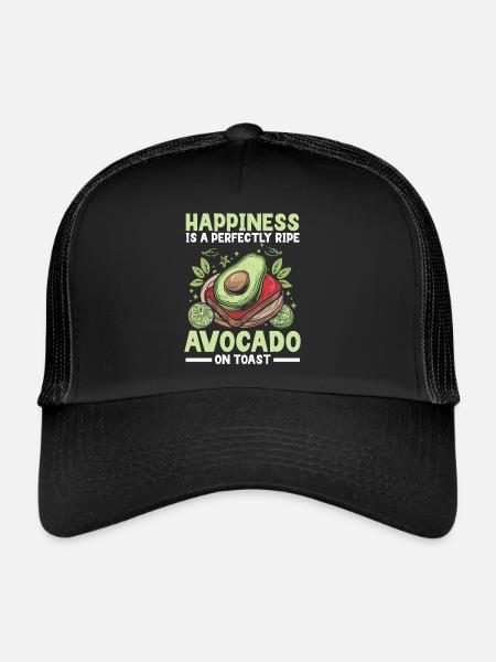 Avocado Toast Lover Vegetarian Food Guacamole - Trucker Cap - black/black - Front