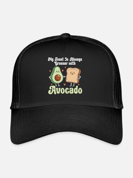 Avocado Toast Lover Vegetarian Food Guacamole - Trucker Cap - black/black - Front
