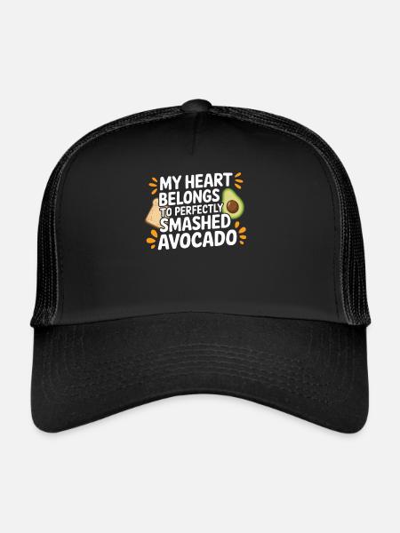 Avocado Toast Lover Vegetarian Food Guacamole - Trucker Cap - black/black - Front