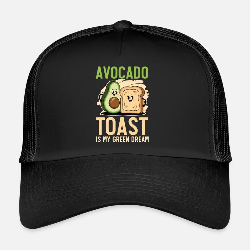 Toast à l’avocat Amateur de nourriture végétarienne Guacamole Casquette trucker 