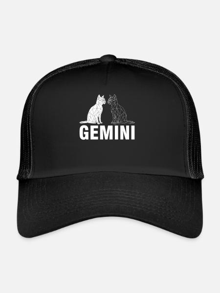 Gémeaux - Casquette trucker  - noir/noir - Devant