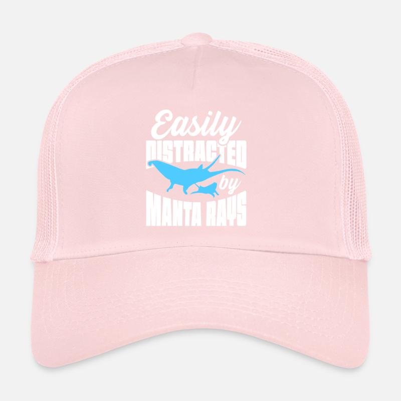 Easily Distracted By Manta Rays Deep Sea Diving Trucker Cap