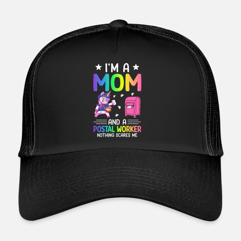 I'm A Mom And A Postal Worker Postal Service Mail Trucker Cap